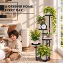 TOSKING Tall 5-Tier Round Metal Corner Plant Stand Indoor, Anti-Tip, Black