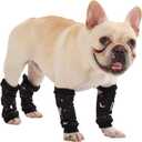 PetWarm Dog Recovery Sleeve 4pcs Set, Dog Leg Sleeve, Ideal for Comfort and Support During Pet Recovery, Suitable for Active or Support Recoverying Pet Use, Black, S