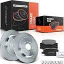 A-Premium 12.99 inch(330mm) Rear Drilled and Slotted Disc Brake Rotors+Ceramic Pads Kit Compatible with Ford & Lincoln Models - Edge/MKX 2011-2012, Explorer 12-19, Flex 09-19, MKS 09-12, Taurus 10-19