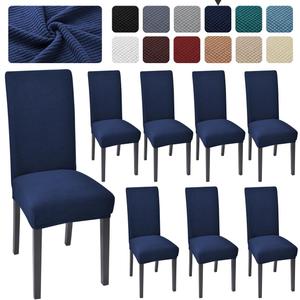 Aertiavty Chair Covers for Dining Room Set of 8 Kitchen Chair Seat Covers, Dining Room Chair Covers Chair Slipcover Parsons Chair Covers, Navy Blue