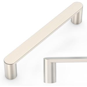 Amerdeco 10 Pack ZH0005BSN Brushed Satin Nickel 5 Inch(128mm) Hole Centers Kitchen Cabinet Pulls Hardware Modern Kitchen Handles for Cabinets Cupboard Handles Drawer Pulls