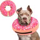 Supet Inflatable Dog Cone Alternative - Soft Cone Collar for Recovery & Surgery, Small to Large Dogs (XXL(Neck 18"-23"), Donut Pink)