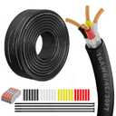 16 Gauge 100% Pure Copper 4 Conductor 16/4 Flexible Shielded Wire 30FT, UL2464 16AWG 4 Core EMI/RFI Shielding Shielded Cable for Automotive, 3D Printer,CNC VFD Spindle, Stepper Motor, Sound, Speaker