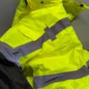 SKSAFETY High Visibility Reflective Jackets for Men, Waterproof Class 3 Safety Jacket with Pockets, Hi Vis Yellow Coats with Black Bottom, Mens Work Construction Coats for Cold Weather, XL, 1 Pack