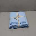 MooMee Bedding Duvet Cover Set 100% Washed Cotton Linen Like Textured Breathable Durable Soft Comfy (Heathered Light Blue, King 104"x90")