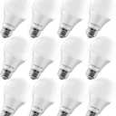 LUXRITE A19 LED Light Bulb 60W Equivalent 800LM 3500K Natural White 12 Pack