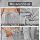 ELLEVEN Women's Cotton Barrel Leg Sweatpants with Elastic Waist, Drawstring, and Pockets  Casual Baggy Joggers (Gray, L)