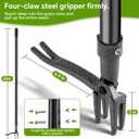 Weed Puller Tool 45" All-Metal Stand Up Heavy Duty Weeder Hand Tool with 4-Claw Steel Head & Long Handle, Garden Weeding Tool for No Bending or Kneeling, Back & Knee Friendly, Easily Removes Weeds