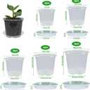 30 Pack 3/4/5/6/7 Inch Clear Nursery Pots with Drainage and 30 Pack Plant Saucers, Plant Pots for Plants Transparent Potting Containers for Plants Seeding Starter Pot (Clear, 3/4/5/6/7 Inch)