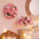 NUPTIO Flower Balls for Wedding Centerpieces - 2 Pcs 15.7 inch Diameter Fake Flower Ball Arrangement Bouquet Party Centerpieces for Tables - Pink Rose Bouquet Centerpiece Flowers for Wedding Table