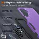 Case for Samsung Galaxy A17 5G Phone Cover with Screen Protector+Camera Lens Cover,Military Grade Heavy Duty Shockproof PhoneCase with Wrist Lanyard Strap for Sam A17,Lavender
