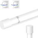 White Spring Tension Rod, Max 18 to 36 Inch Adjustable Tension Rods 24 to 36 inch, No-Drill Easy Installation Rust-Resistant Spring rod, Suitable for Closets Rod, Shoe Cabinets