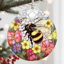 Christmas Ornament, Christmas Decoration, Stained Glass Ornament, Heirloom Keepsakes, Holiday Ornaments, Holiday Presents, Unique Xmas Gifts, Gift Exchange Ornaments, Gift Idea - Bee