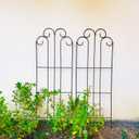 2 Pack Black Garden Trellis for Climbing Plants 45” x 15.9” Iron Plant Support Climbing Vines and Flowers Stands Vegetables Patio Metal Lattices Grid Panels for Ivy Cucumbers