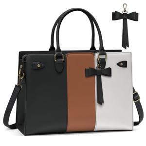 Laptop Bag for Women 15.6 Inch Laptop Tote Bag Waterproof Pu Leather Work Bag Computer Briefcase Office Teacher Handbag