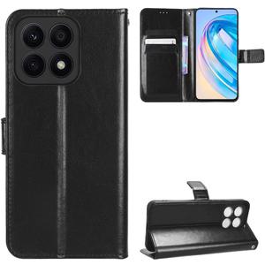 Case for Honor X8a Leather Case,Flip Leather Wallet Cover Case for Honor X8a CRT-LX1 CRT-LX2 CRT-LX3 Case Black