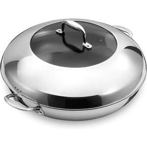 DELUXE 14" Hybrid Ceramic Nonstick Frying Pan with Lid for Daily Cooking