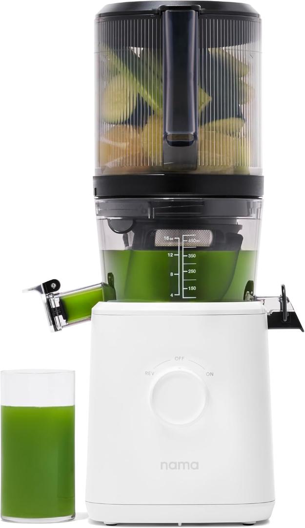 Nama J2 Cold Press Juicer Self Feeding for Hands-Free Operation with Wide Mouth Hopper for Whole Recipe Loading, Zero Waste Masticating Juicer For More Juice, Less Pulp Easy Cleanup & Assembly
