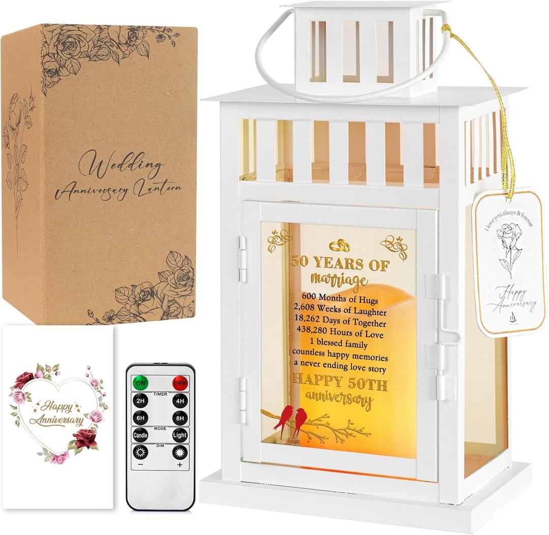 50th Wedding Anniversary Lantern 50th Anniversary Wedding Gifts for Couple Parents Husband Wife Grandparents