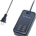 USB Charger Station, 6 Port Desktop Charging Station for Multiple Devices, Wall Power Strip with Switch