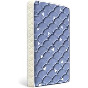 Premium Foam Mini Crib Mattress 38 x 24 x 4, Dual Sided with Soft Breathable Fabric, Noiseless and Odorless, Comfortable and Firm, Fits Most Mini Cribs (Does Not Fit Playard or Standard Crib) (Blue Check)