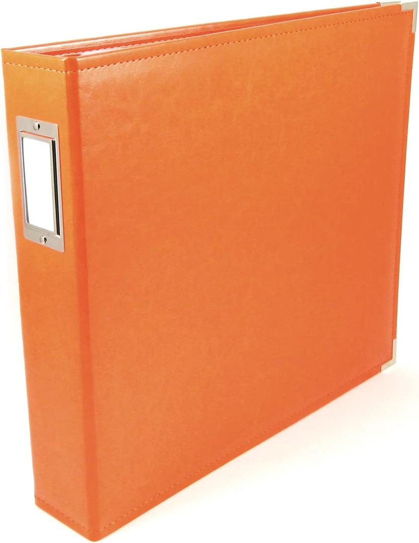 We R Memory Keepers 12x12 Photo Album Orange Soda Protect Memories & Photos, Acid-free Faux Leather, Snag-free Rings, Includes 5 Page Protectors, Scrapbooking