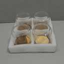 Bekith 4 Pack 15 FL OZ (450ml) Glass Food Storage Jar with Acacia Lids, Airtight Sealed Clear Glass Canisters, Kitchen Food Storage Container for Serving Tea, Coffee Beans, Nuts, Spice, Sugar