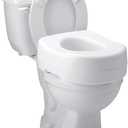 Carex Toilet Seat Riser, Adds 5 Inches of Height, Elevated and Raised Toilet Seat with 300 lbs Capacity, Standard Riser for Elderly and Handicap, Universal, Slip-Resistant, White