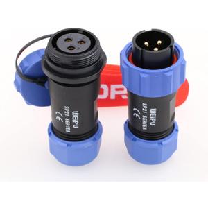 Weipu IP68 Threaded Coupling Connector SP21 3Pin Male Plug SP2110/P Female Socket SP2111/S with Dust Cap in-line Cable