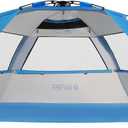 G4Free Easy Set up Beach Tent Deluxe XL, Pop up Sun Shelter for 3-4 Persons with UPF 50+ Protection Beach Shade with Extended Floor