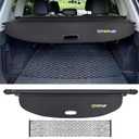 Cargo Cover for Nissan Rogue S SV SL Platinum 2021 2022 2023 2024 2025 2026, Retractable Rear Trunk Cover Luggage Shield Security, Rogue Accessories (Carbon Fiber Leather + Net)