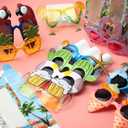 24 Pcs Hawaiian Luau Party Favors Includes 12 Funny Summer Beach Sunglasses and 12 Tropical Luau Theme Gift Boxes Party Supplies for Birthday Aloha Tropical Flamingo Decoration