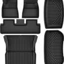 OEDRO Floor Mats Fit for Tesla Model 3 Highland 2024 2025, All Weather Waterproof Accessories for Model 3 Floor Mats, Rear Trunk Mat Cargo Liners