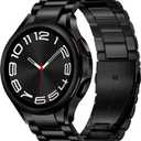 Wepro Silver Metal Strap for Galaxy Watch 7 Band for Samsung Watch 6 bands 6 Classic 47mm 43mm 5 4 44mm 40mm FE 5 Pro 45mm 4 Classic 46mm 42mm Stainless Steel Men Women 20mm Band Quick Release