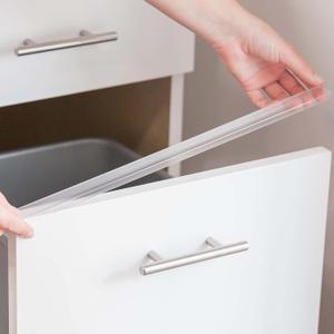 Cabinet Hero 7/8" Thick, 18" Length, Clear, Pack of 4 - Slimline Cabinet Edge Protector  Durable Slip-On Plastic Door & Drawer Edge Guard  Protects Shelves from Chipping, Discoloration & Breakage