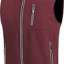 WULFUL Men's Windproof Lightweight Golf Vest Outerwear with Pockets, Softshell Sleeveless Jacket for Travel Hiking Running (Large)