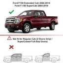 Outside-Mount Window Rain Guards Fit for 2004-2014 Ford F150 Extended Cab & SuperCab, Out-Channel Window Visors Wind Deflector Dark Smoke Vent Shades for 04-14 F-150 Extended Cab