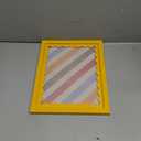  Picture Frame with Mat for Wavy Edge Wooden Real Glass Photo Frame for Tabletop and Wall Hanging, Yellow, 1 Pack, 8×10in
