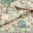 Cotton Bedspread Quilt Bedding Sets, 3 Pieces Reversible Coverlets Comforters Star with Green Floral Real Patchwork Bedspread, King Size | Real patchwork, 100% cotton, Breathable and soft, All season use, Vintage design, Exquisite stitching