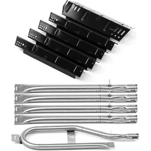 Grill Replacement Parts for Dyna-Glo 5 Burner DGH485CRP, DGH474CRP, DGH483CRP, 4 Burner DGH450CRP, Grill Repair Kit for Revoace GBC1793W Grill, 70-02-411 Grill Heat Plates Tent, Burner Tubes
