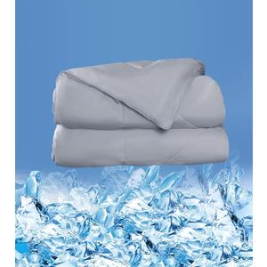 Cooling Comforter Queen Size, Super Soft Pre-Washed Zero Pressure Cooling Blanket for Hot Sleepers, Breathable & Lightweight Woven 90"x90" (Grey)