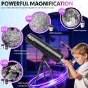 MEEZAA Telescope, Telescope for Adults High Powered, 90mm Aperture 550mm Portable Professional Refractor Telescopes for Kids & Astronomy Beginners with Tripod, Phone Adapter, Carry Bag & Moon Filter