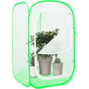 Mesh Plant Tent Enclosure, Pop-Up Cage Plant Cover, Outdoor Garden Protection Guard for Pests, Bird, Pest (35 x 35 x 59 Inches)