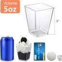 SHOPDAY 5 Oz-Plastic-Dessert-Cups: 120 Pack Square-Clear-Cups-with-Spoons, Parfait-Cups Appetizer-Cups Small-Plastic-Cups Mini Shooter-Cups for Party Yogurt Mousse, 120 Count