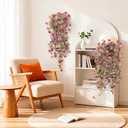 Artificial Fake Hanging Flowers Plants for Outdoor Spring Summer Decoration,2 PCS Faux Silk Daisy with Eucalyptus Leaves,UV Resistant Look Real for Outside Home Planter Porch Patio Balcony Yard Decor