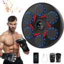 Music Boxing Machine for Adults Kids Large Size Interactive Punching Pad Trainer with Boxing Gloves Wall Mounted Electronic Musical Boxing Machine,9 Modes & 9 Speeds (Red)