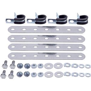 Universal 3/4 Inch Oil Cooler Metal Mounting Bracket Kit for LPD47391 Low Pressure Drop 40k Transmission Oil Cooler - Silver, Compatible with 253 Engine Oil Cooler Mounts