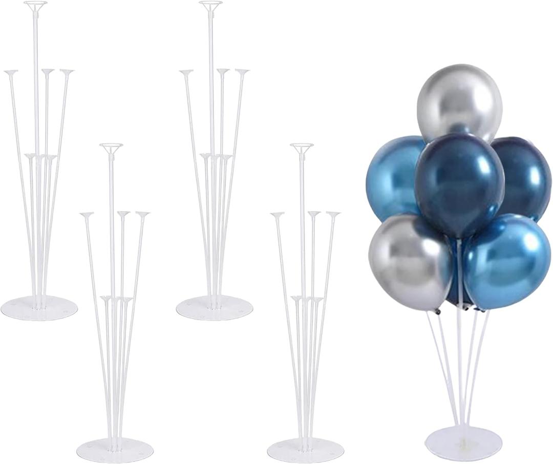 Balloon Stand Kit For Table - 4 Sets Balloon Sticks with Base For Birthday Graduation Party Decorations