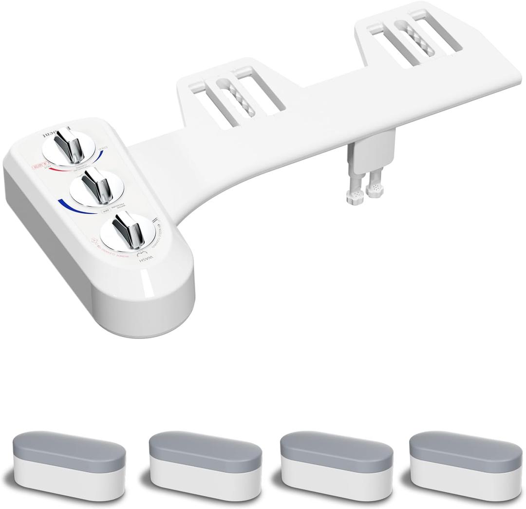Hibbent Bidet Toilet Attachment with Toilet Seat Bumpers