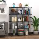 C&AHOME Wire Cube Storage, 12-Cube Storage Organizer Metal, C Grids Storage Bins Shelving, Modular Bookshelf Shelf, Closet Cabinet Ideal for Bedroom, Office 36.6L x 12.4W 48.4H Black